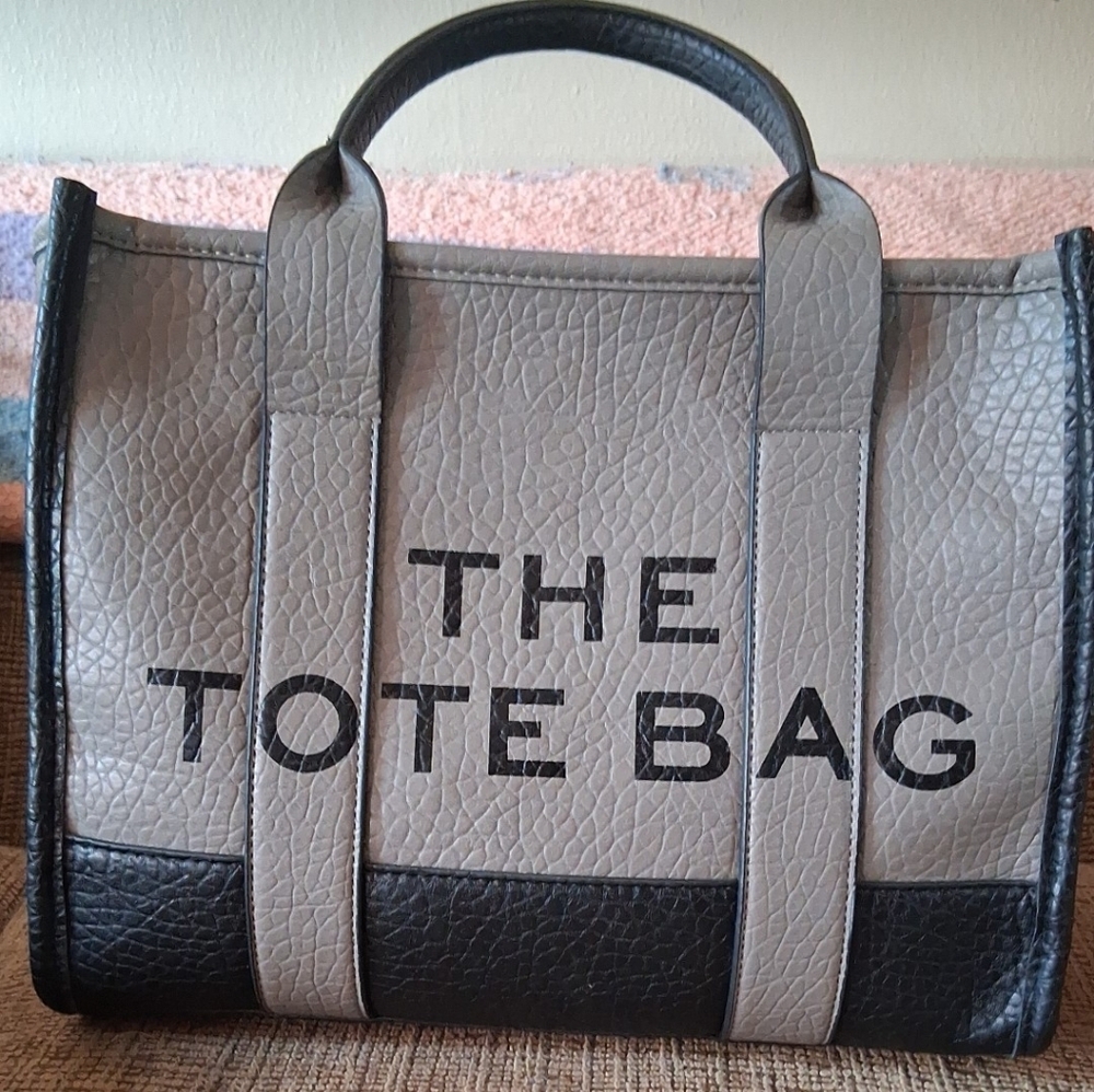 Gray and Black Tote Bag